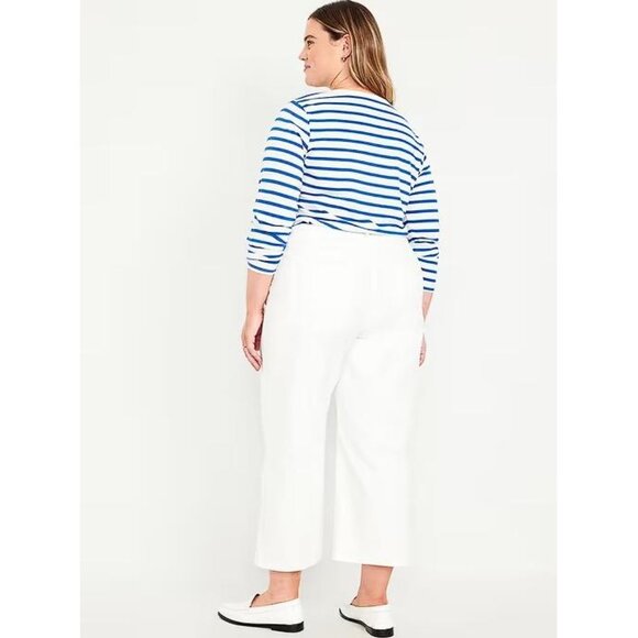OLD NAVY Women's High-Waisted Wow Crop Wide-Leg Jeans Size 18 In White Wash - Picture 2 of 10